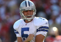 Dan Bailey Dan Bailey #5 of the Dallas Cowboys celebrates after kicking the game winning field goal against the San Francisco 49ers at Candlestick Park on September 18, 2011 in San Francisco, California.